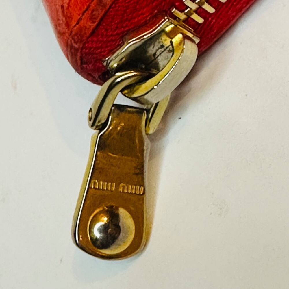 Authentic Miu Miu Red Crocodile Croc Embossed Lea… - image 3